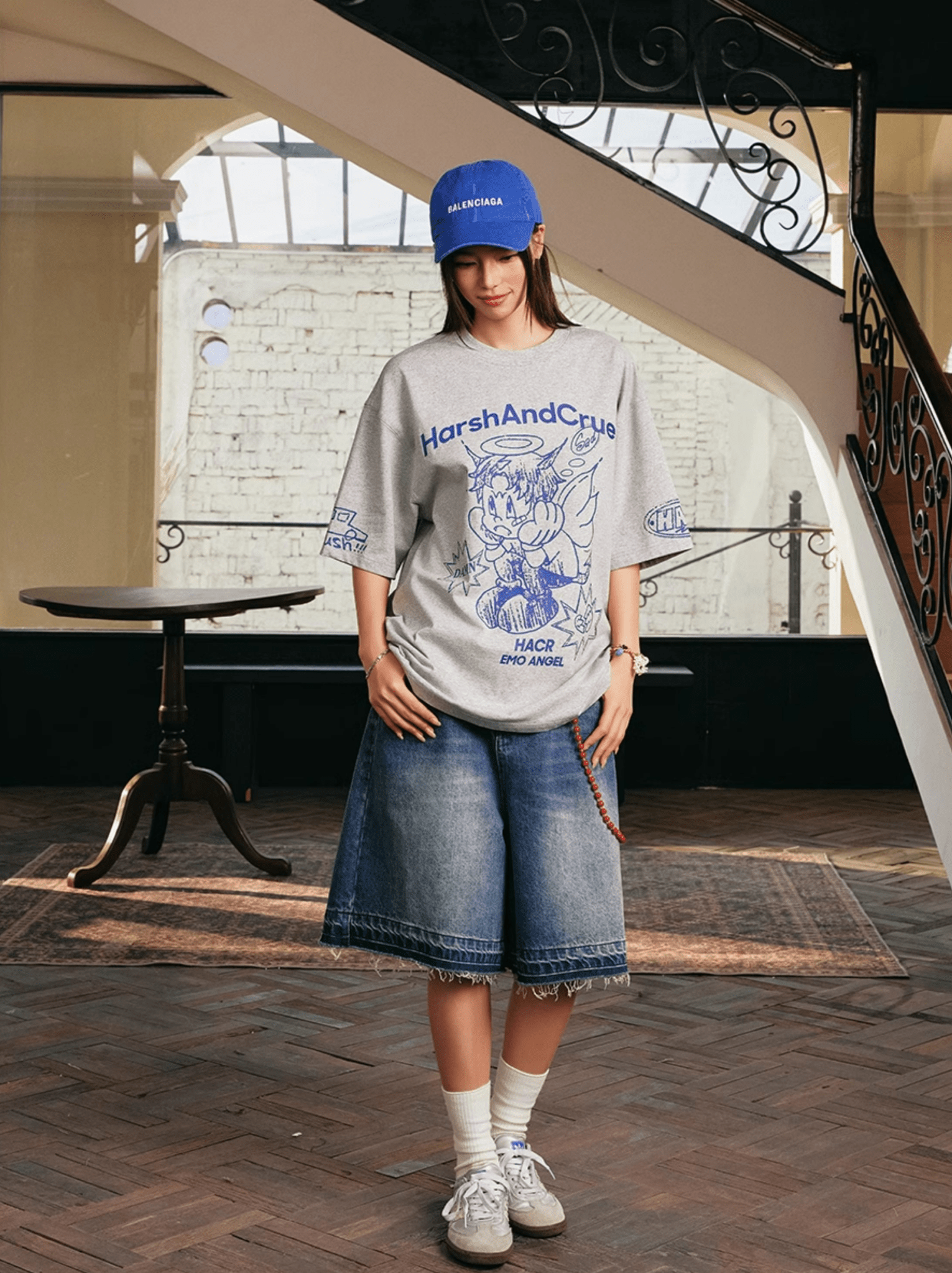 Oversized Emo Angel Graphic T-Shirt - COPPING THREADS - Harsh and Cruel