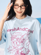 Oversized Emo Angel Graphic T-Shirt - COPPING THREADS - Harsh and Cruel