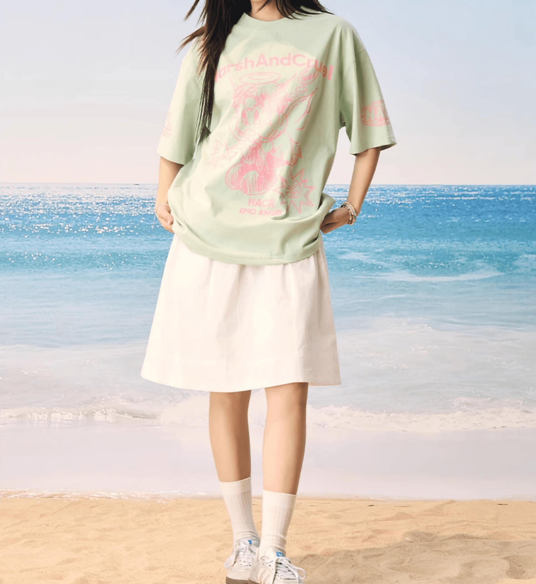 Oversized Emo Angel Graphic T-Shirt - COPPING THREADS - Harsh and Cruel