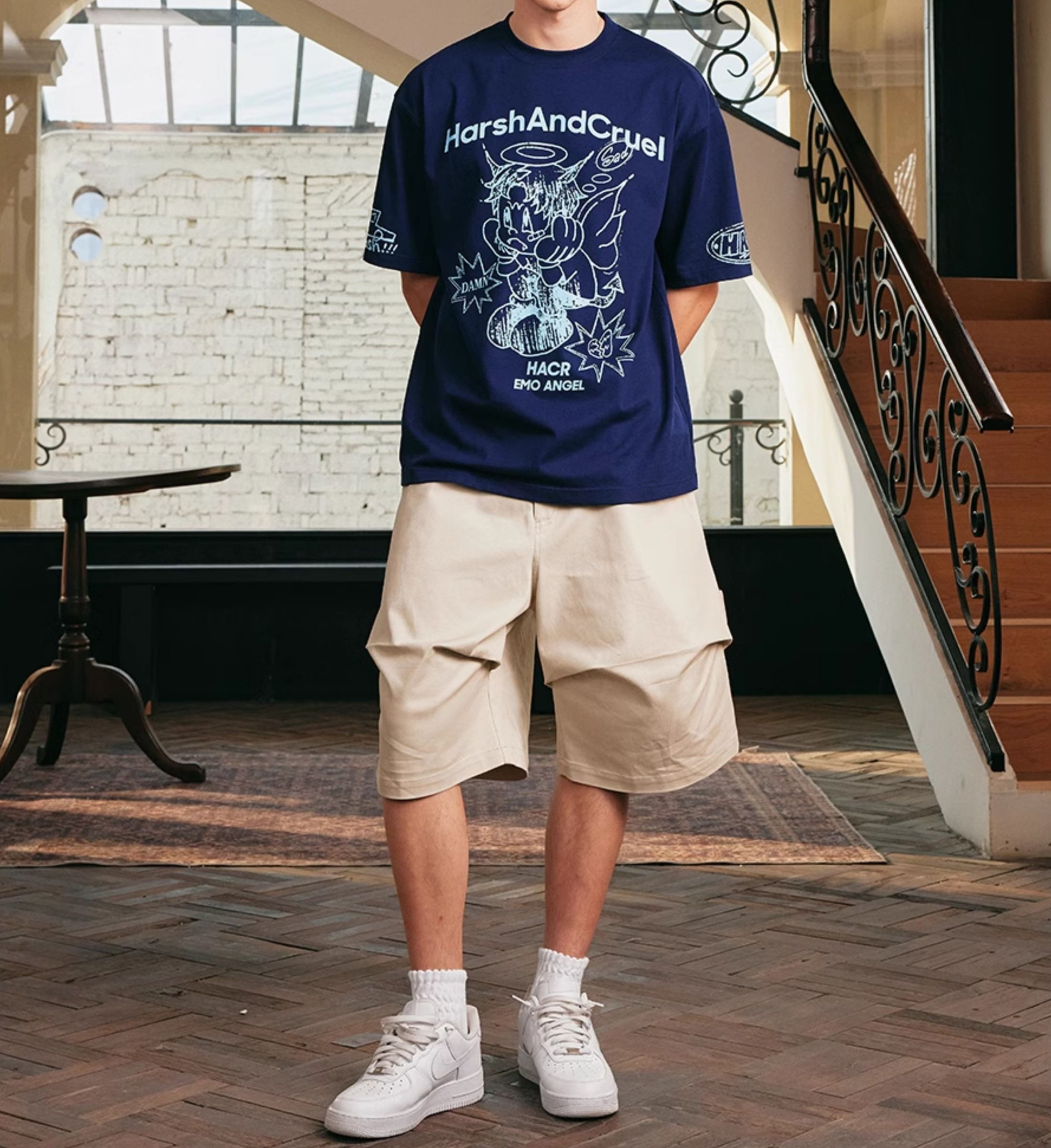 Oversized Emo Angel Graphic T-Shirt - COPPING THREADS - Harsh and Cruel