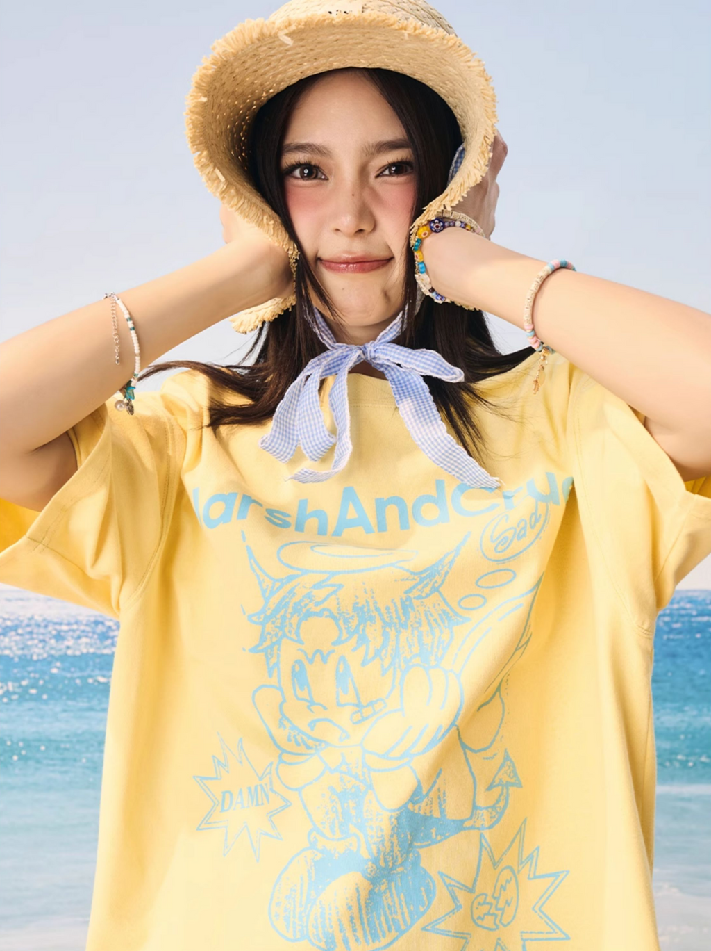 Oversized Emo Angel Graphic T-Shirt - COPPING THREADS - Harsh and Cruel