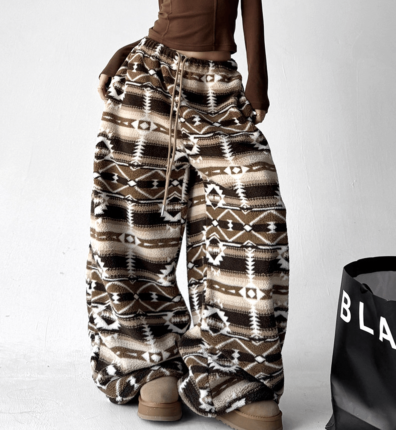 Oversized Fair Isle Stripe Sherpa Pants - COPPING THREADS - CT Select 메인 이미지