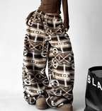 Oversized Fair Isle Stripe Sherpa Pants - COPPING THREADS - CT Select