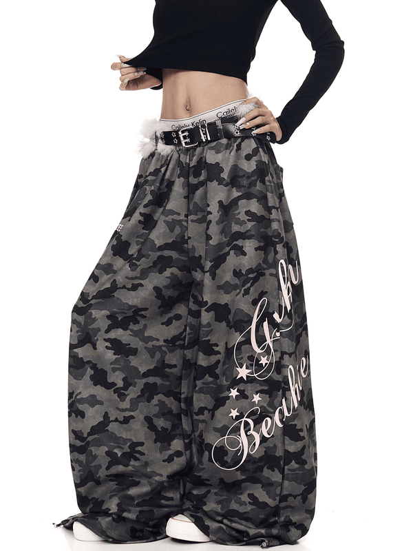 Oversized Furry Belt Graphic Sweatpants - COPPING THREADS - CT Select
