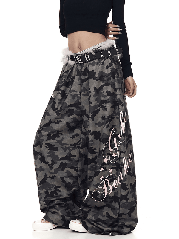 Oversized Furry Belt Graphic Sweatpants - COPPING THREADS - CT Select