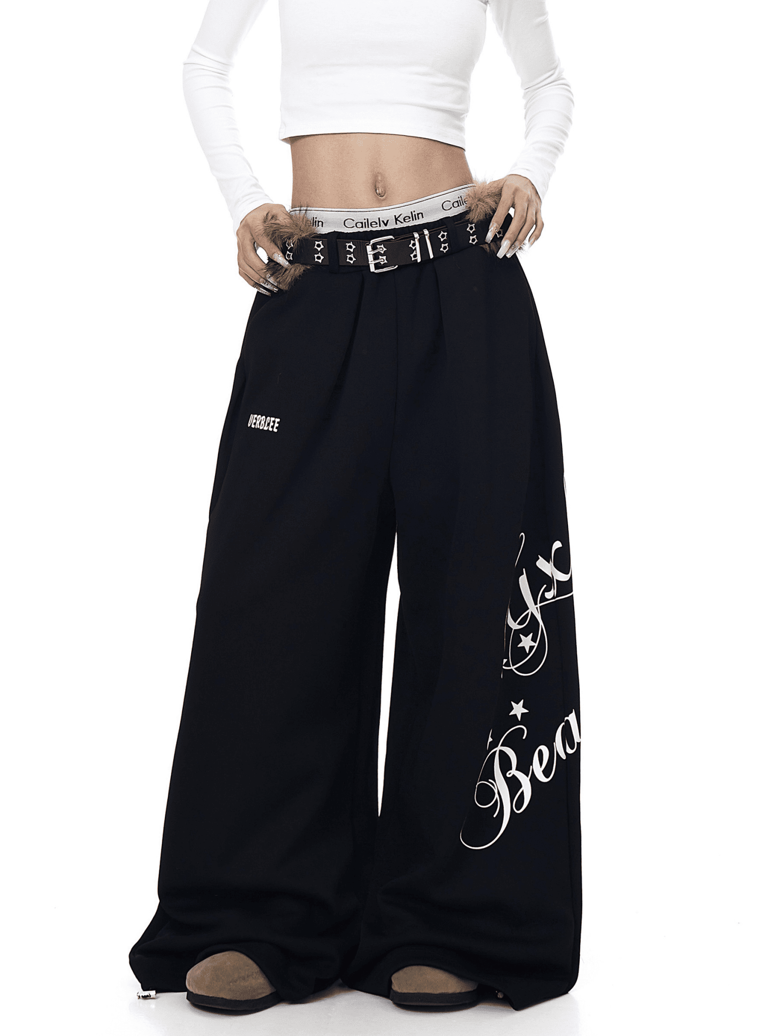 Oversized Furry Belt Graphic Sweatpants - COPPING THREADS - CT Select Main image