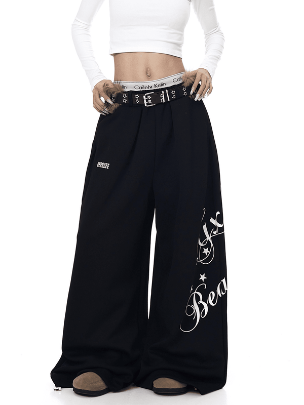Oversized Furry Belt Graphic Sweatpants - COPPING THREADS - CT Select