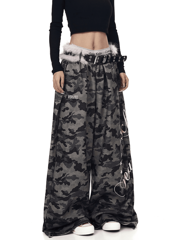 Oversized Furry Belt Graphic Sweatpants - COPPING THREADS - CT Select