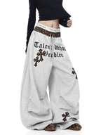 Oversized Gothic Crosses & Leopard Print Sweatpants - COPPING THREADS - CT Select
