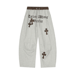Oversized Gothic Crosses & Leopard Print Sweatpants - COPPING THREADS - CT Select