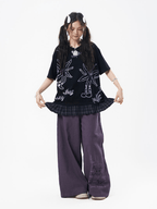 Oversized Graphic Patchwork Plaid Hem Tee - COPPING THREADS - CT Coquette