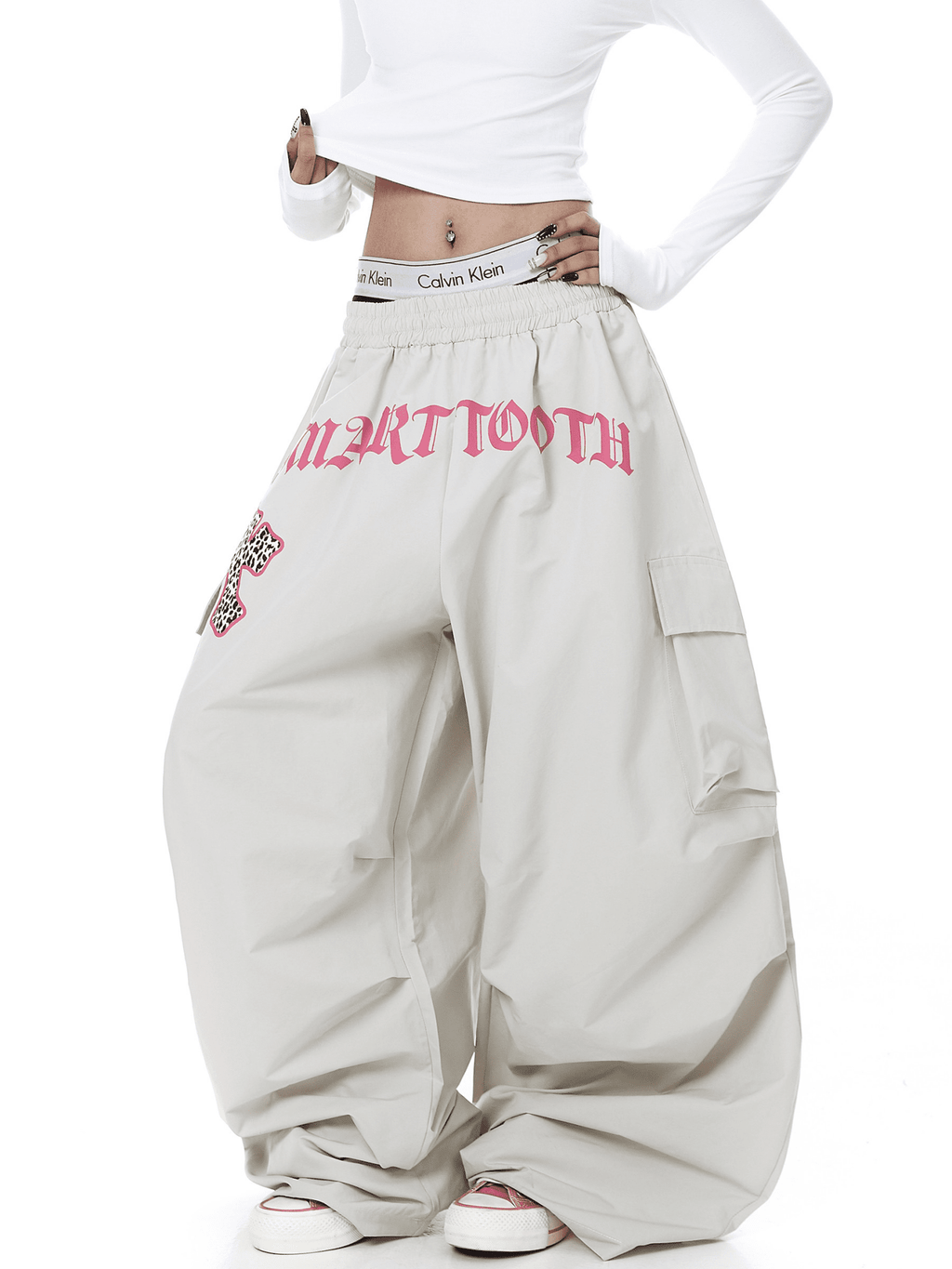 Oversized Graphic Pleated Baggy Cargo Pants - COPPING THREADS - CT Select