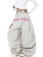 Oversized Graphic Pleated Baggy Cargo Pants - COPPING THREADS - CT Select