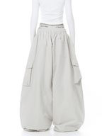 Oversized Graphic Pleated Baggy Cargo Pants - COPPING THREADS - CT Select