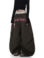 Oversized Graphic Pleated Baggy Cargo Pants - COPPING THREADS - CT Select