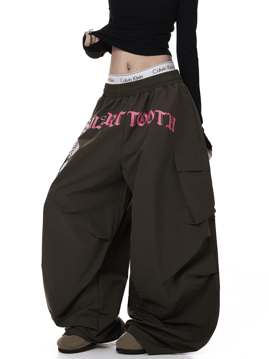 Oversized Graphic Pleated Baggy Cargo Pants - COPPING THREADS - CT Select
