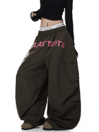 Oversized Graphic Pleated Baggy Cargo Pants - COPPING THREADS - CT Select