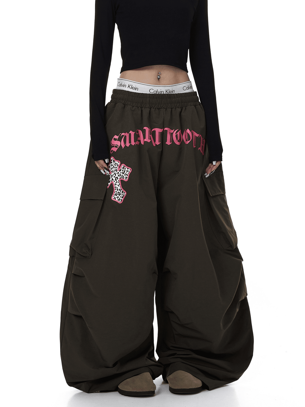 Oversized Graphic Pleated Baggy Cargo Pants - COPPING THREADS - CT Select