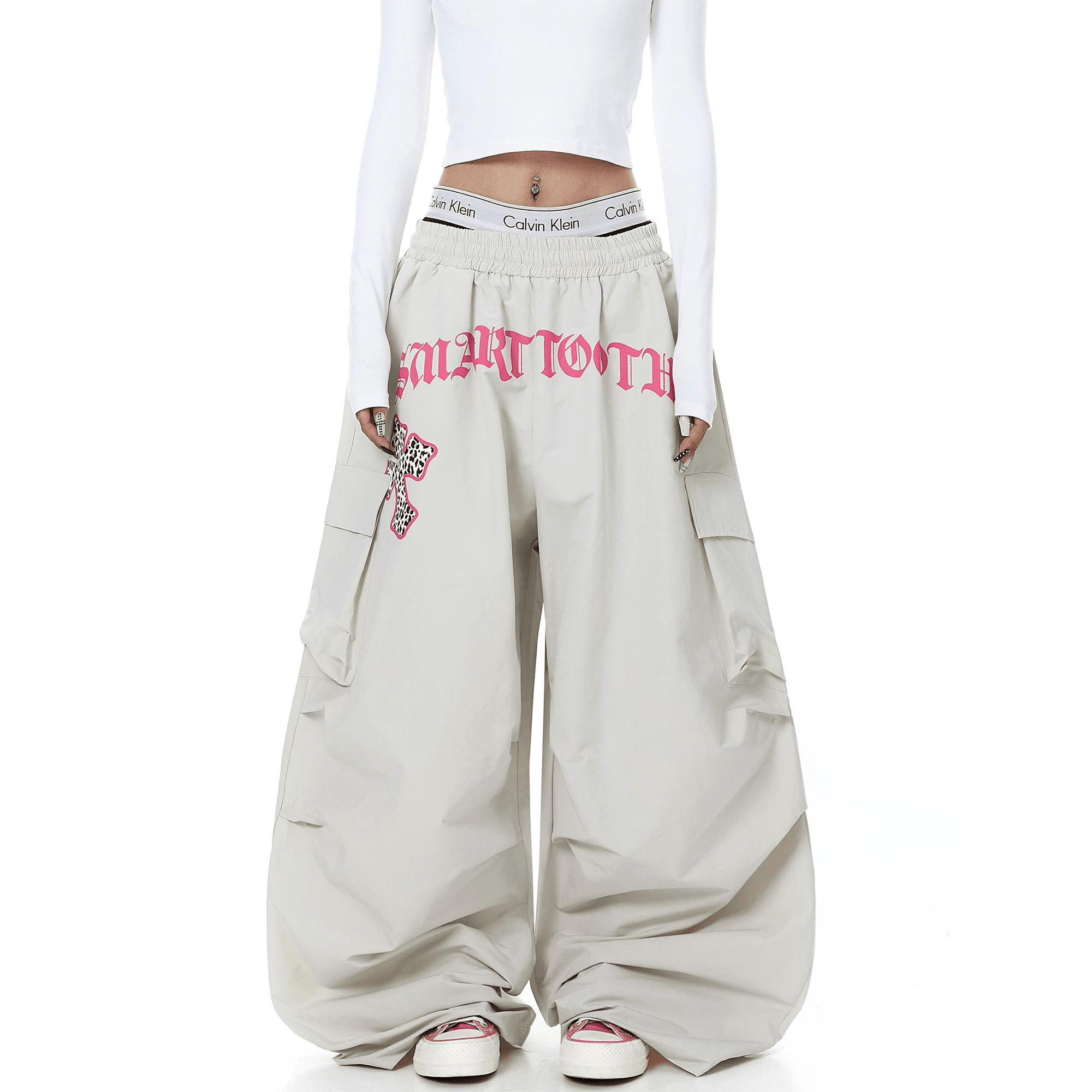 Oversized Graphic Pleated Baggy Cargo Pants - COPPING THREADS - CT Select Main image