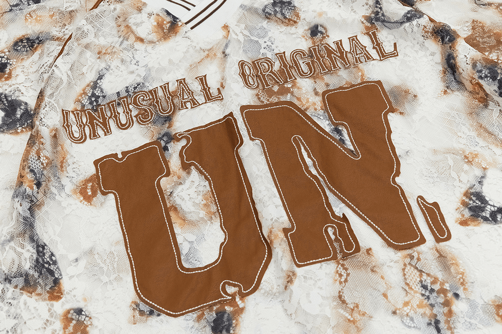 Oversized Lace Mesh V - Neck Tee - COPPING THREADS - CHICISLAND