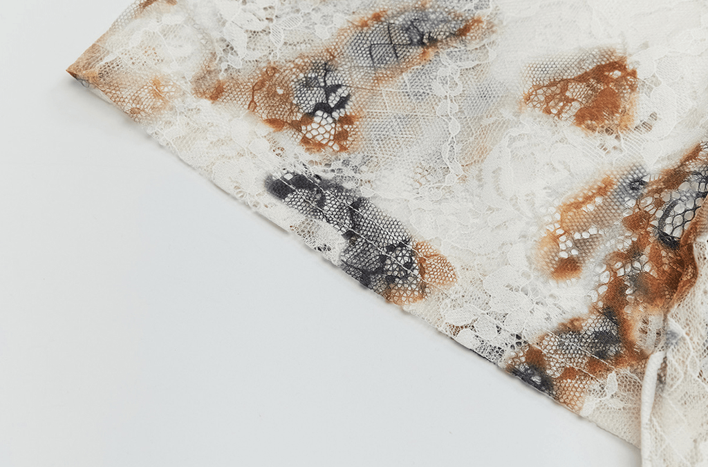 Oversized Lace Mesh V - Neck Tee - COPPING THREADS - CHICISLAND