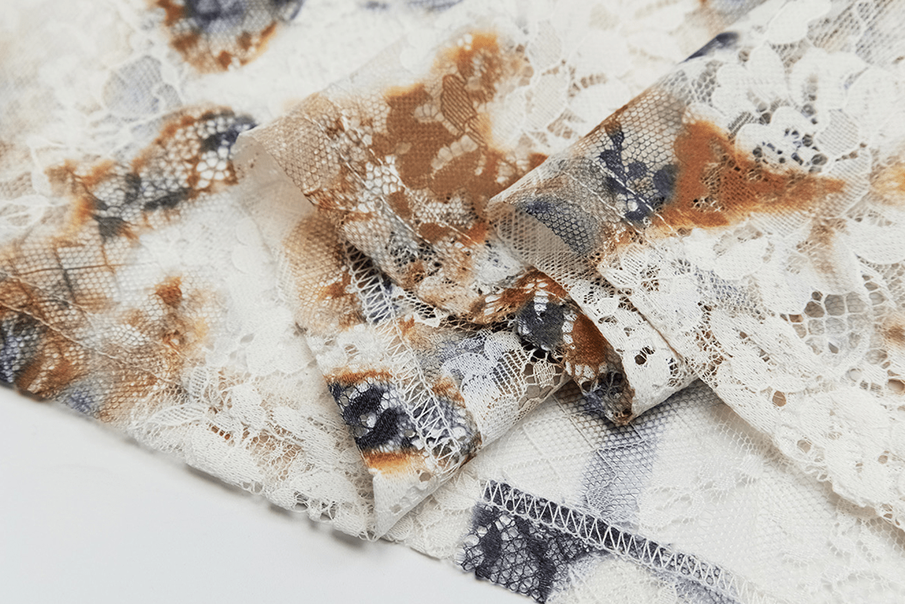 Oversized Lace Mesh V - Neck Tee - COPPING THREADS - CHICISLAND