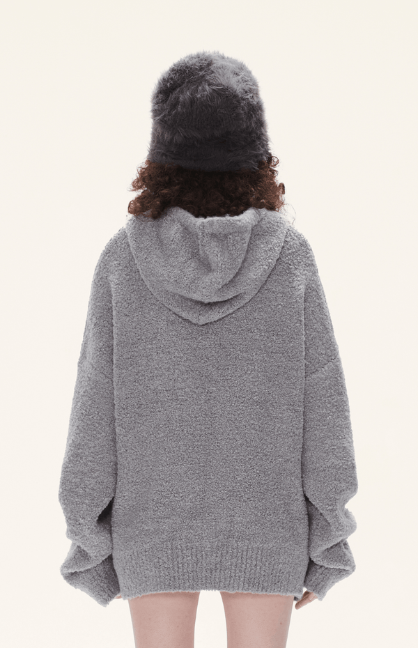 Oversized Loop Yarn Hoodie Sweater - COPPING THREADS - LOSTCTRL