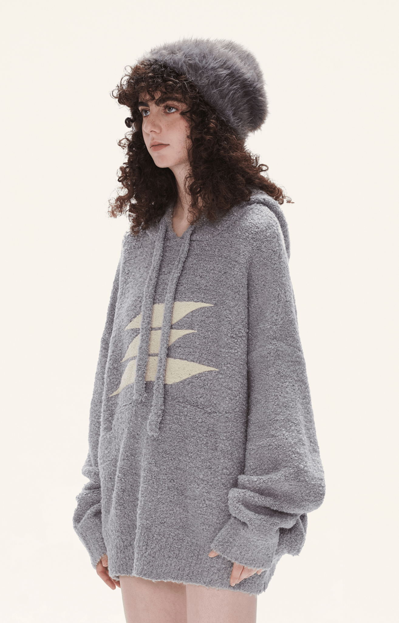 Oversized Loop Yarn Hoodie Sweater - COPPING THREADS - LOSTCTRL