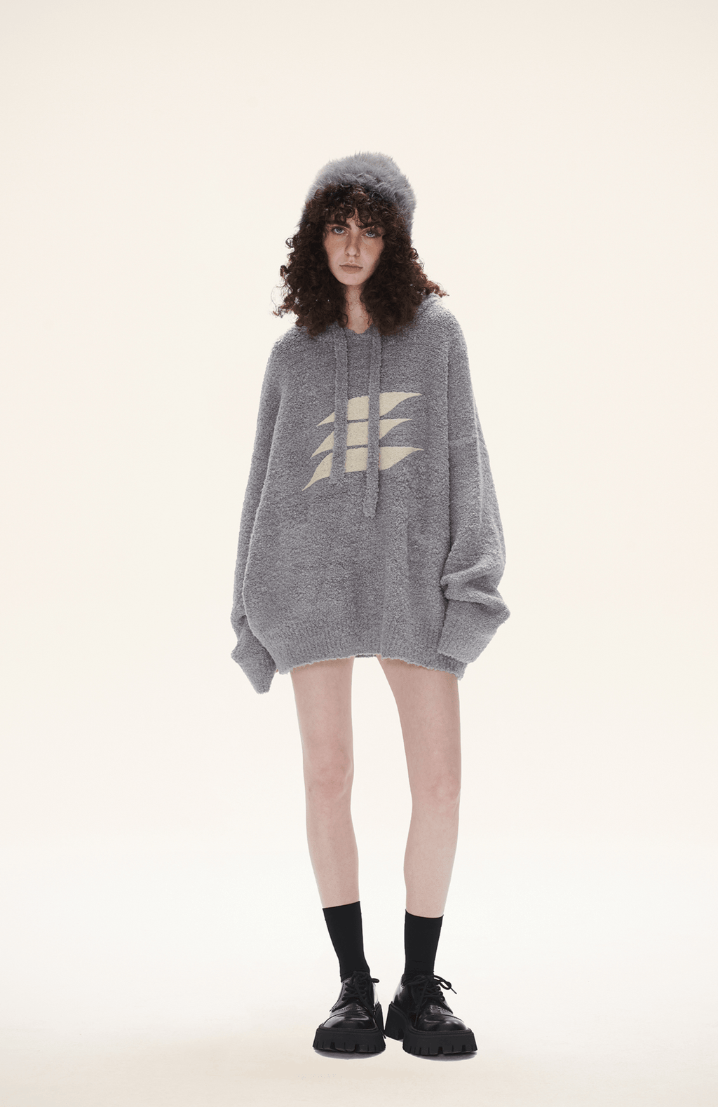 Oversized Loop Yarn Hoodie Sweater - COPPING THREADS - LOSTCTRL