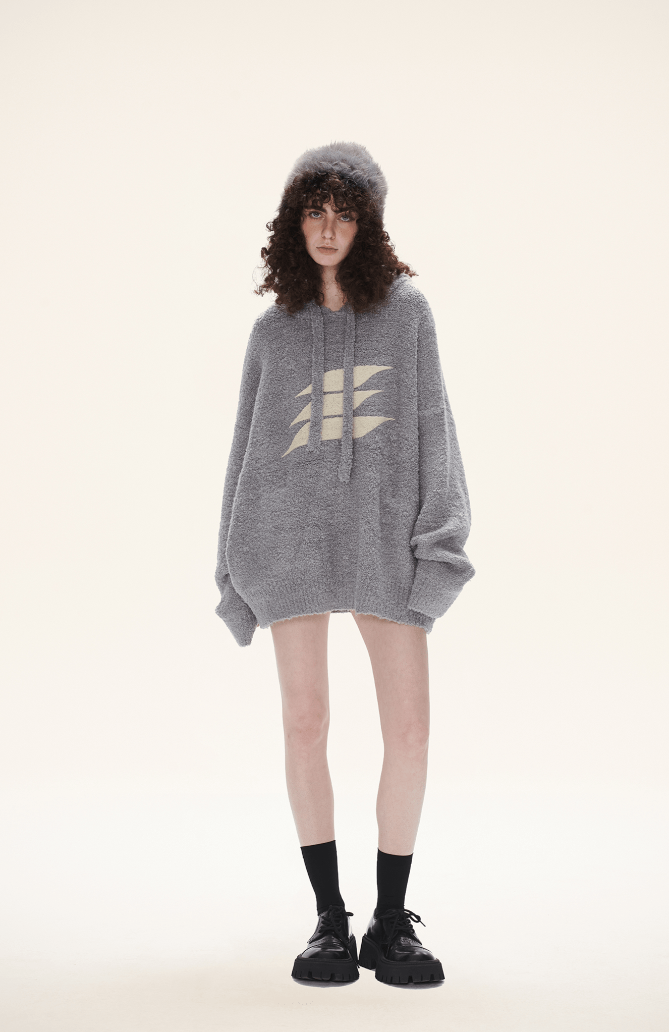 Oversized Loop Yarn Hoodie Sweater - COPPING THREADS - LOSTCTRL