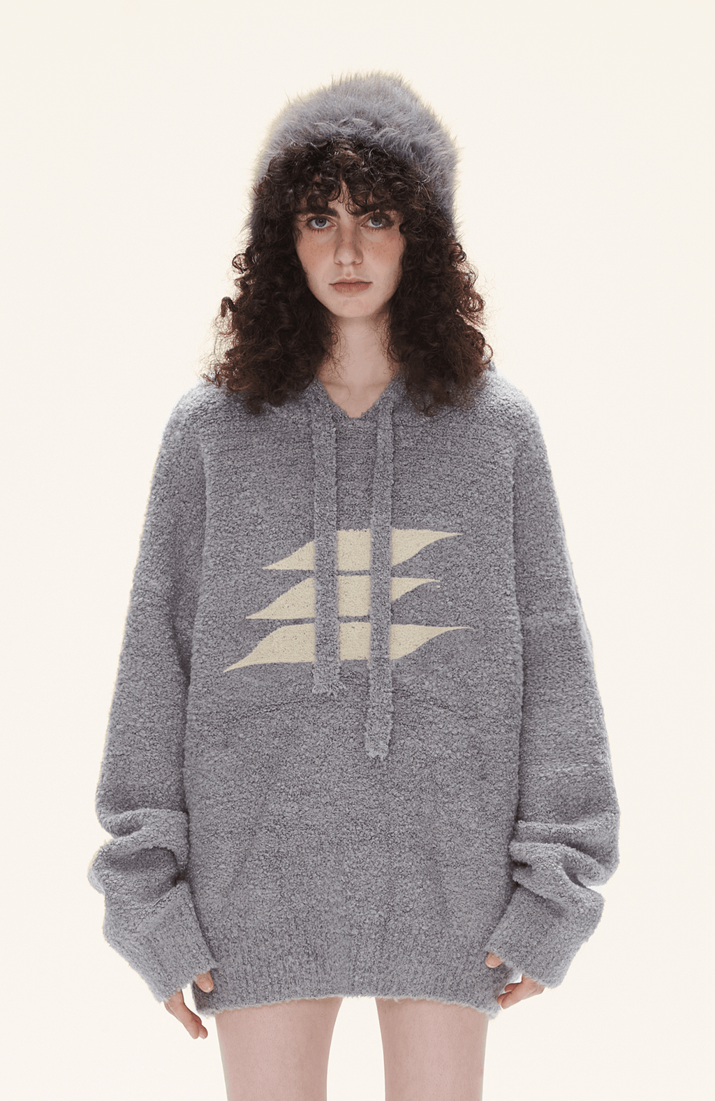 Oversized Loop Yarn Hoodie Sweater - COPPING THREADS - LOSTCTRL