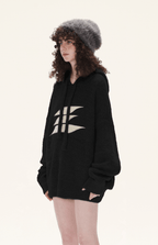 Oversized Loop Yarn Hoodie Sweater - COPPING THREADS - LOSTCTRL