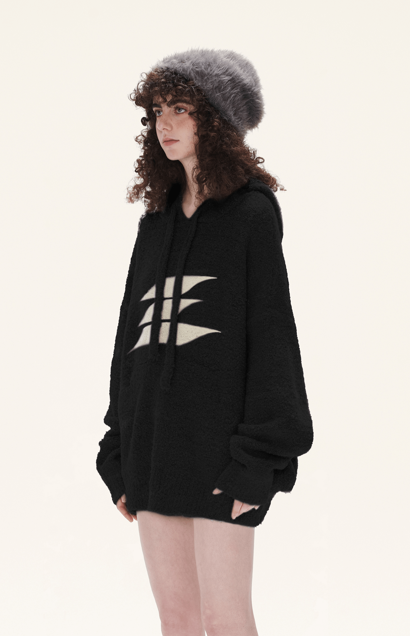 Oversized Loop Yarn Hoodie Sweater - COPPING THREADS - LOSTCTRL