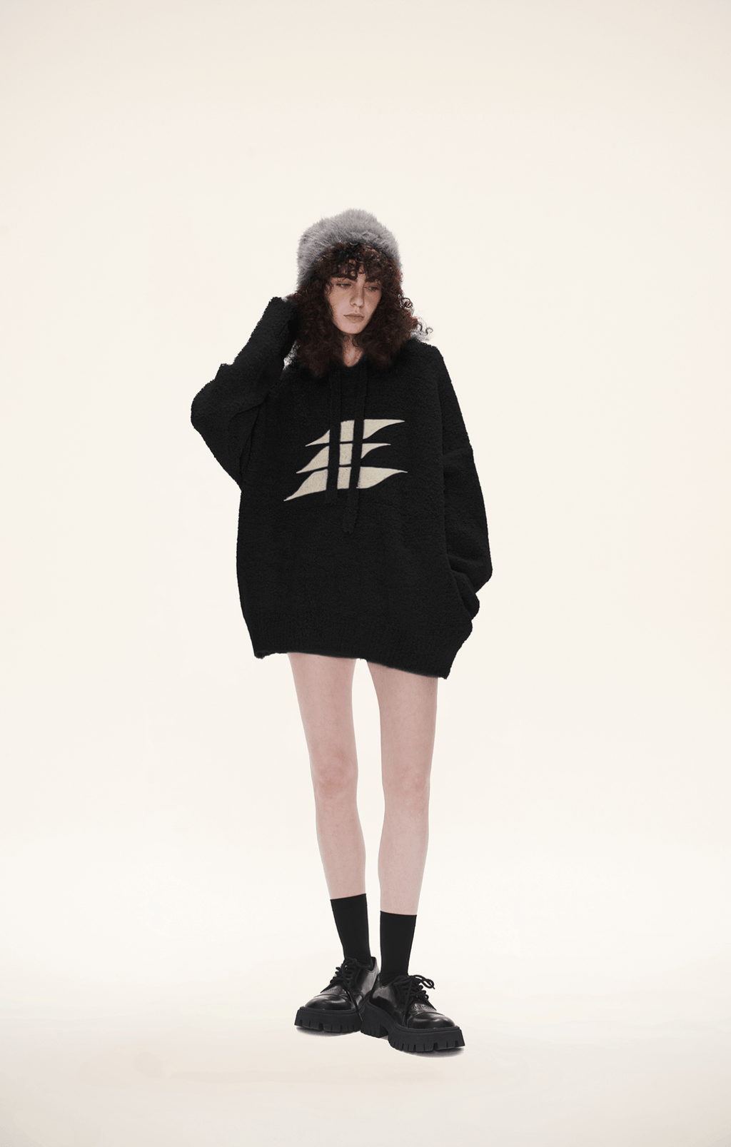 Oversized Loop Yarn Hoodie Sweater - COPPING THREADS - LOSTCTRL