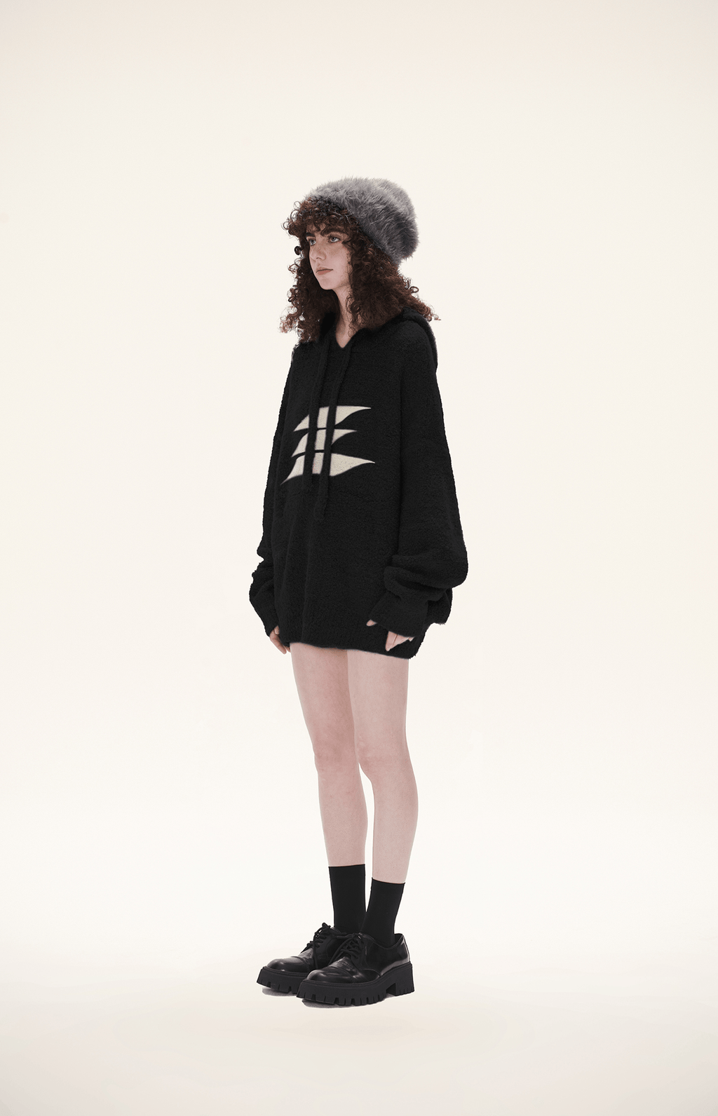 Oversized Loop Yarn Hoodie Sweater - COPPING THREADS - LOSTCTRL