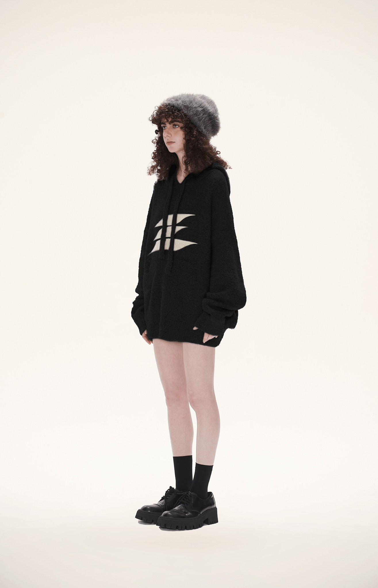 Oversized Loop Yarn Hoodie Sweater - COPPING THREADS - LOSTCTRL