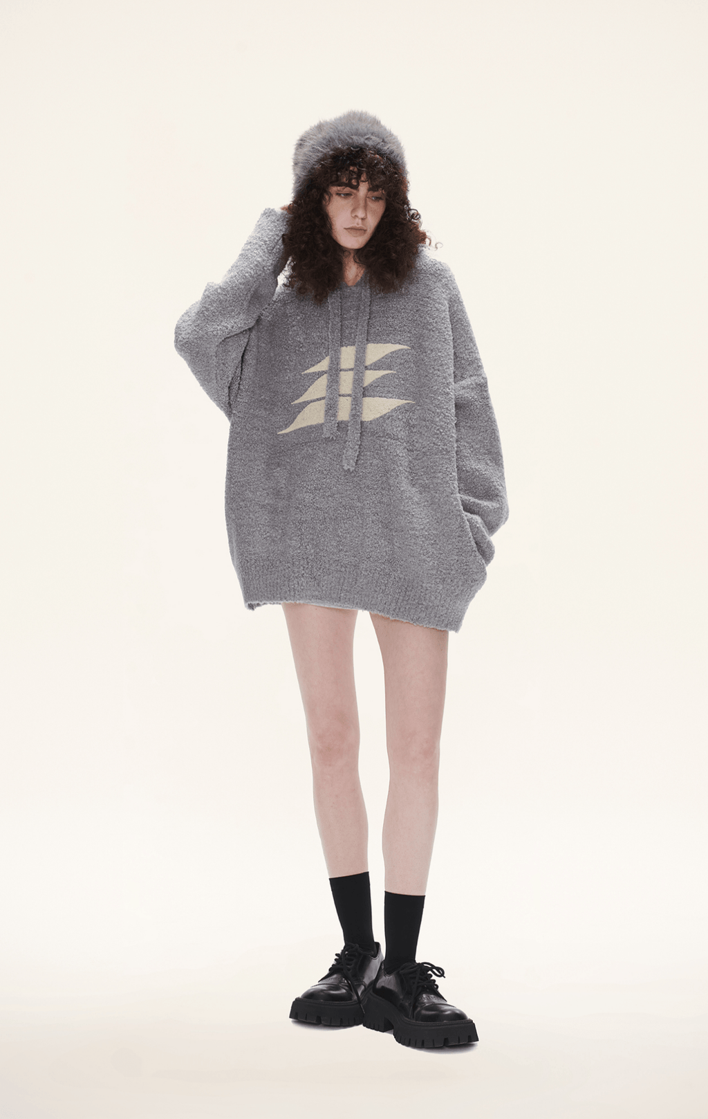 Oversized Loop Yarn Hoodie Sweater - COPPING THREADS - LOSTCTRL