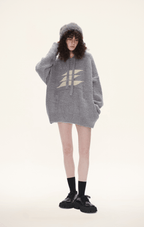 Oversized Loop Yarn Hoodie Sweater - COPPING THREADS - LOSTCTRL