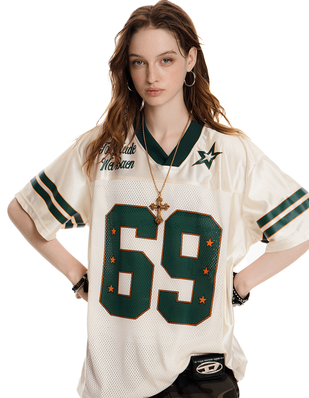 Oversized Mesh Jersey Tee - COPPING THREADS - 0123Start