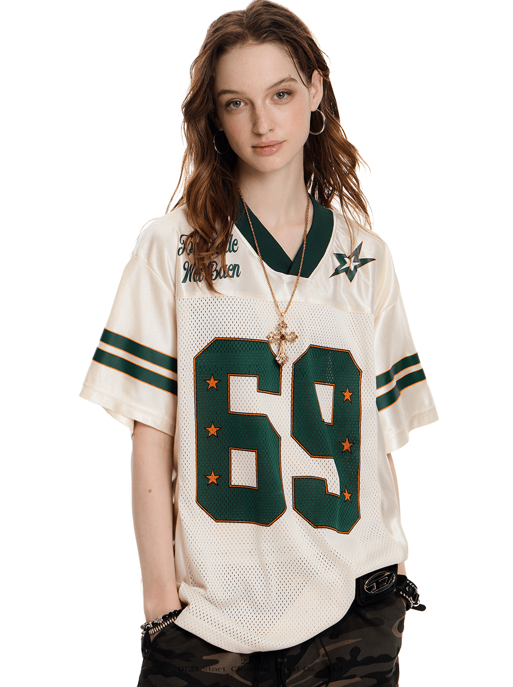 Oversized Mesh Jersey Tee - COPPING THREADS - 0123Start