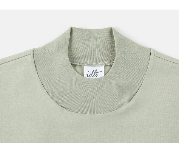Oversized Mock-Neck Long-Sleeve Tee - COPPING THREADS - IDLT