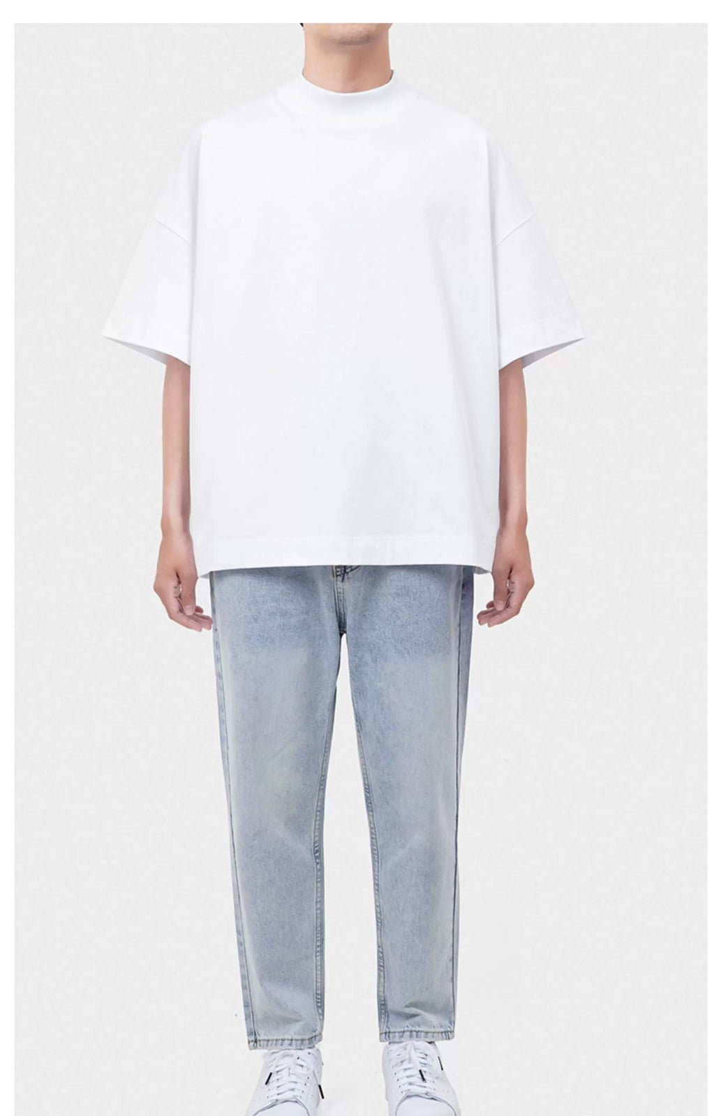 Oversized Mock-Neck Tee - COPPING THREADS - IDLT