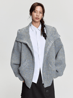 Oversized Mohair Knit Zip Hoodie - COPPING THREADS - RAPPEYE