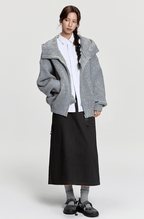 Oversized Mohair Knit Zip Hoodie - COPPING THREADS - RAPPEYE