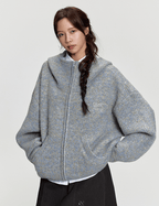 Oversized Mohair Knit Zip Hoodie - COPPING THREADS - RAPPEYE
