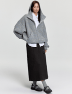 Oversized Mohair Knit Zip Hoodie - COPPING THREADS - RAPPEYE