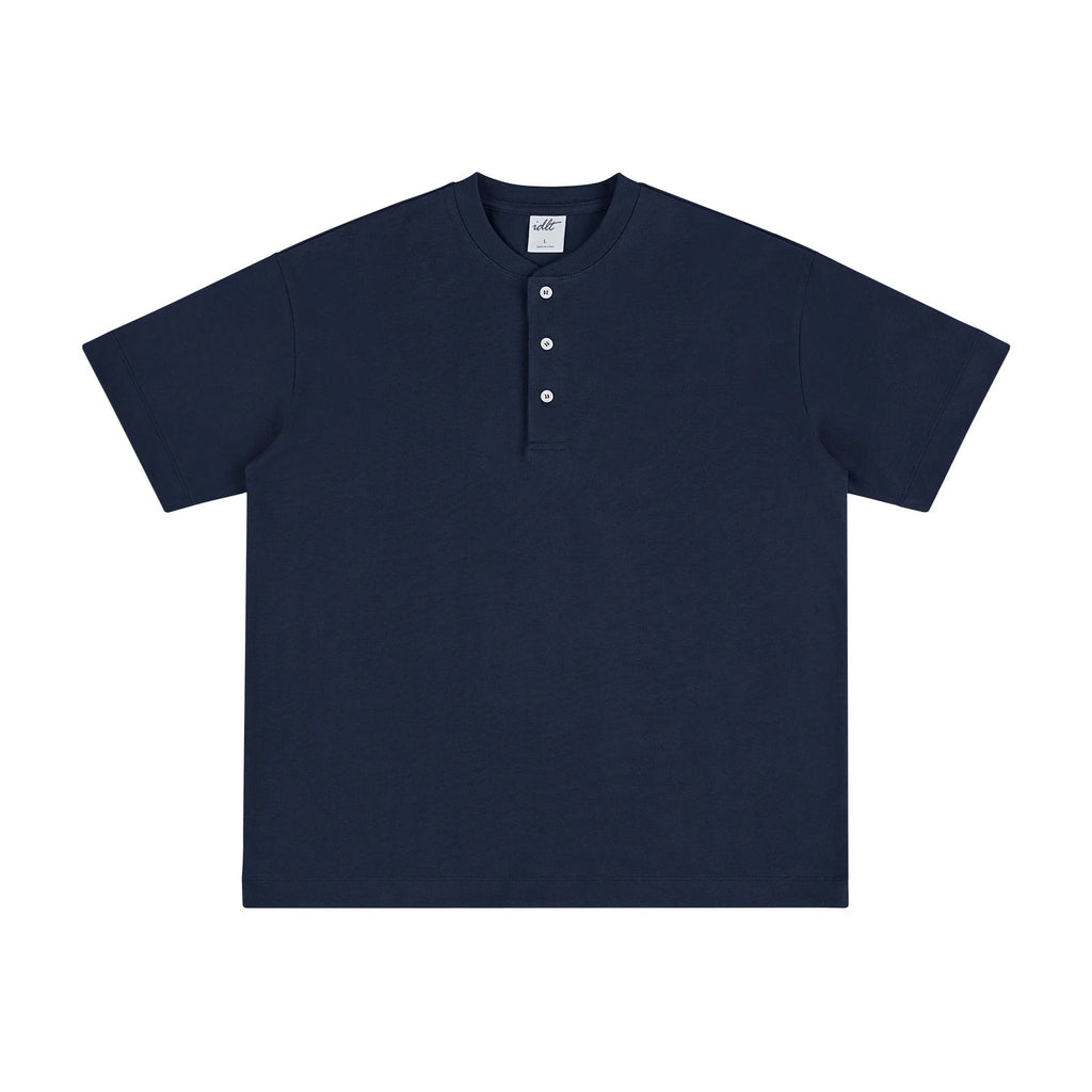 Oversized Short-Sleeve Henley - COPPING THREADS - IDLT