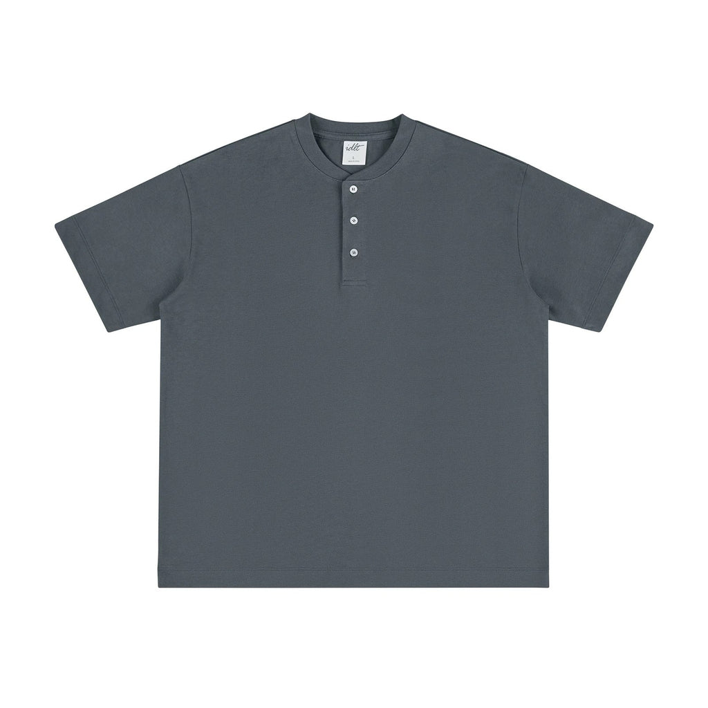 Oversized Short-Sleeve Henley - COPPING THREADS - IDLT