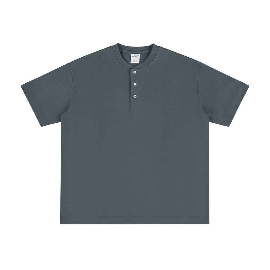 Oversized Short-Sleeve Henley - COPPING THREADS - IDLT