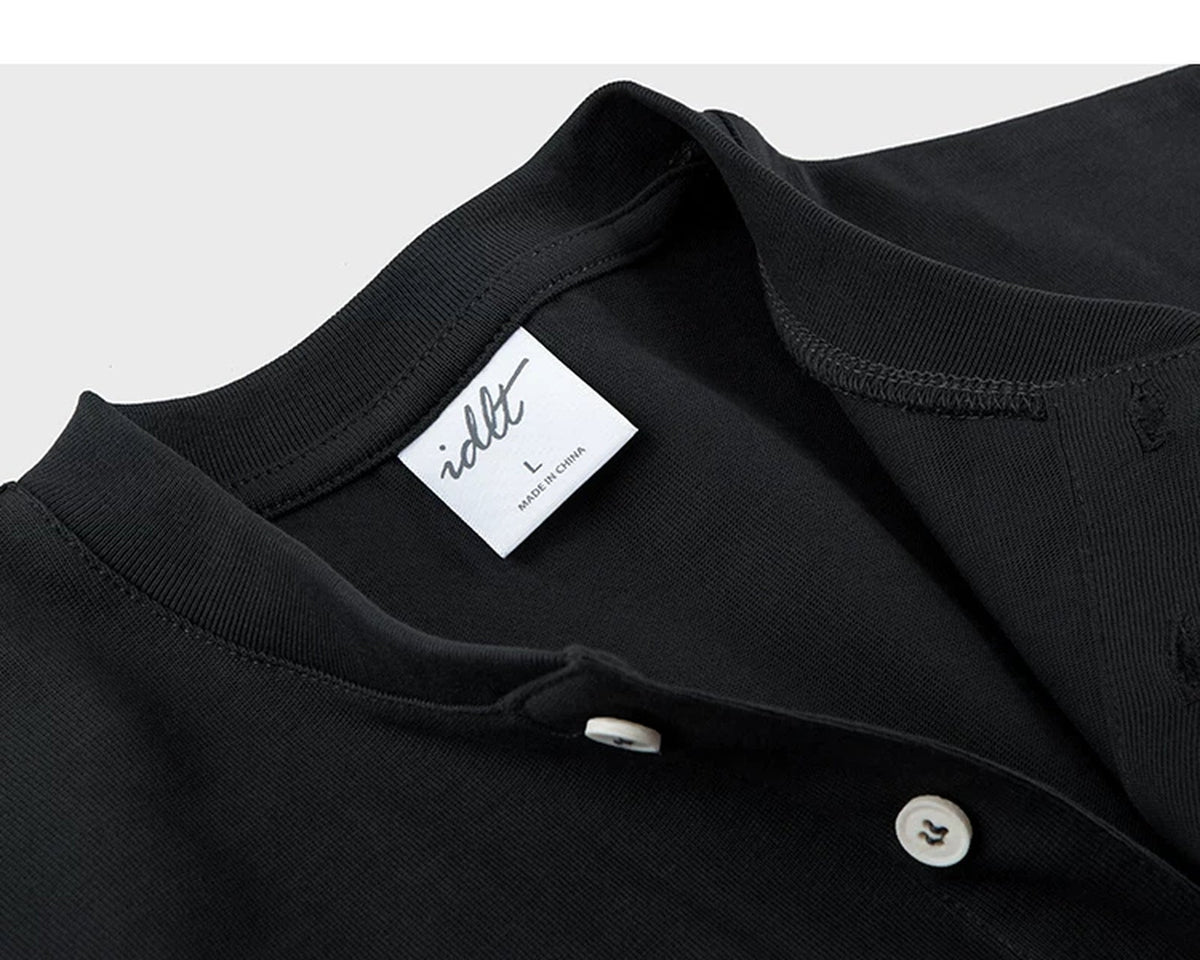 Oversized Short-Sleeve Henley - COPPING THREADS - IDLT